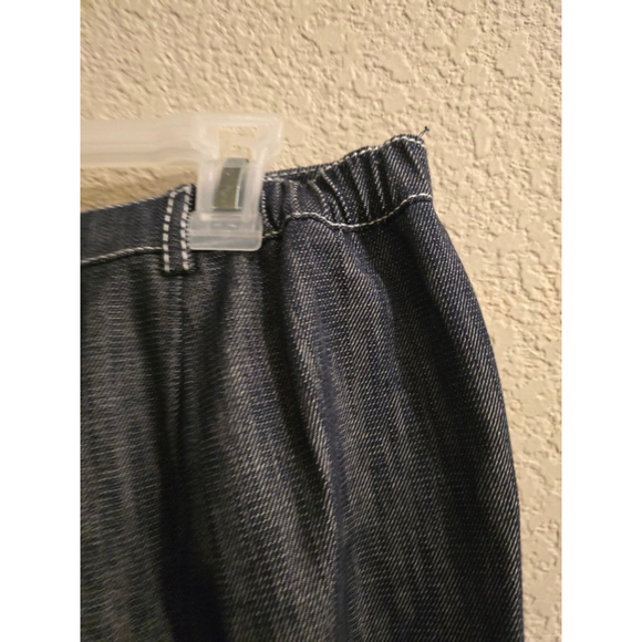 Tanjay Petite Straight Leg Pants 12P Blue with White Stitching - Picture 13 of 14